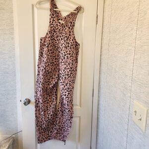 Easel Womens Leopard Print Pink Jumpsuit Size S BNWT